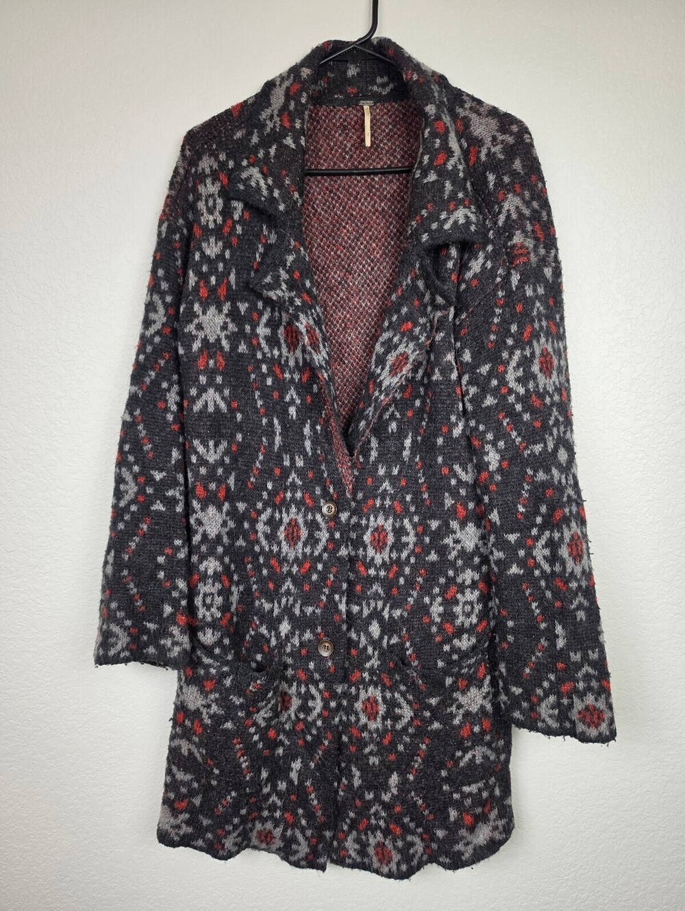 Free People Small Geometric Cardigan Sweater